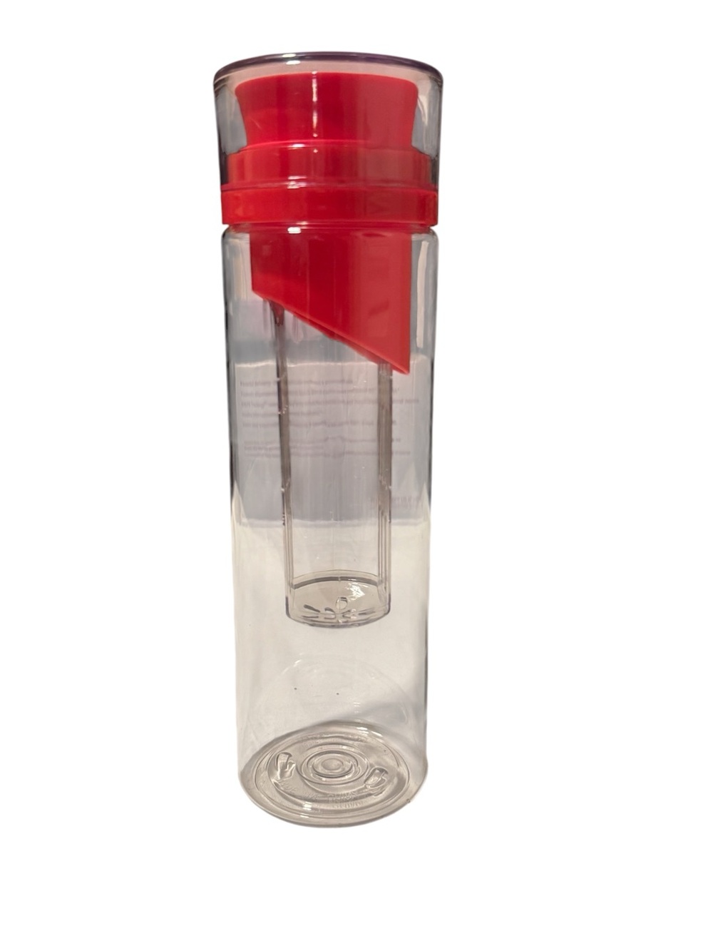 Clear Infuser Water Bottle with Red Lid NEW